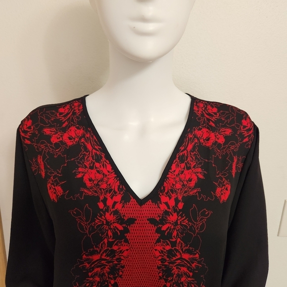 Black and red Cato blouse size 14/16W‎ - Picture 3 of 12